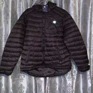 Black Champion Puffer Jacket